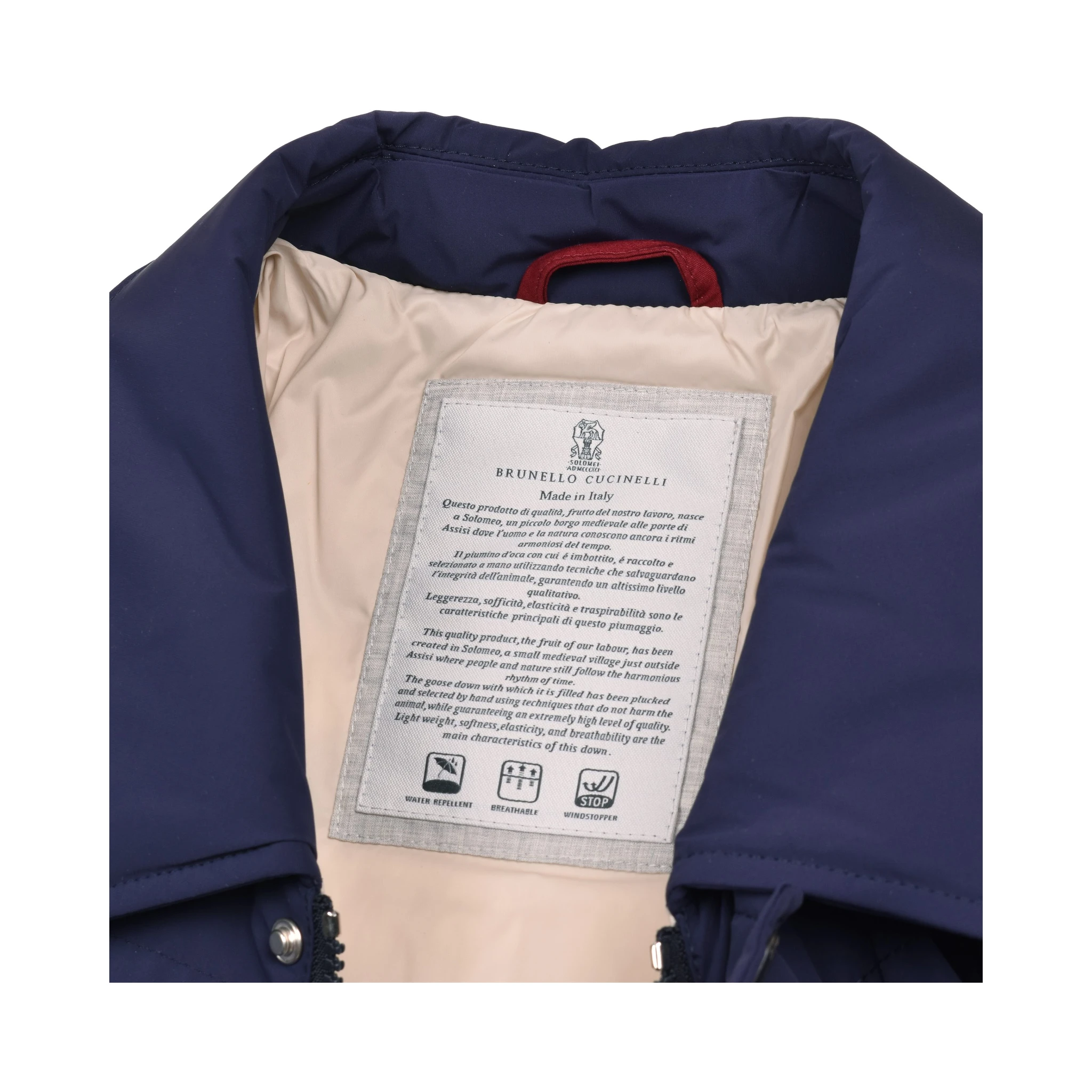 Blue Polyamide Full-Length Jacket