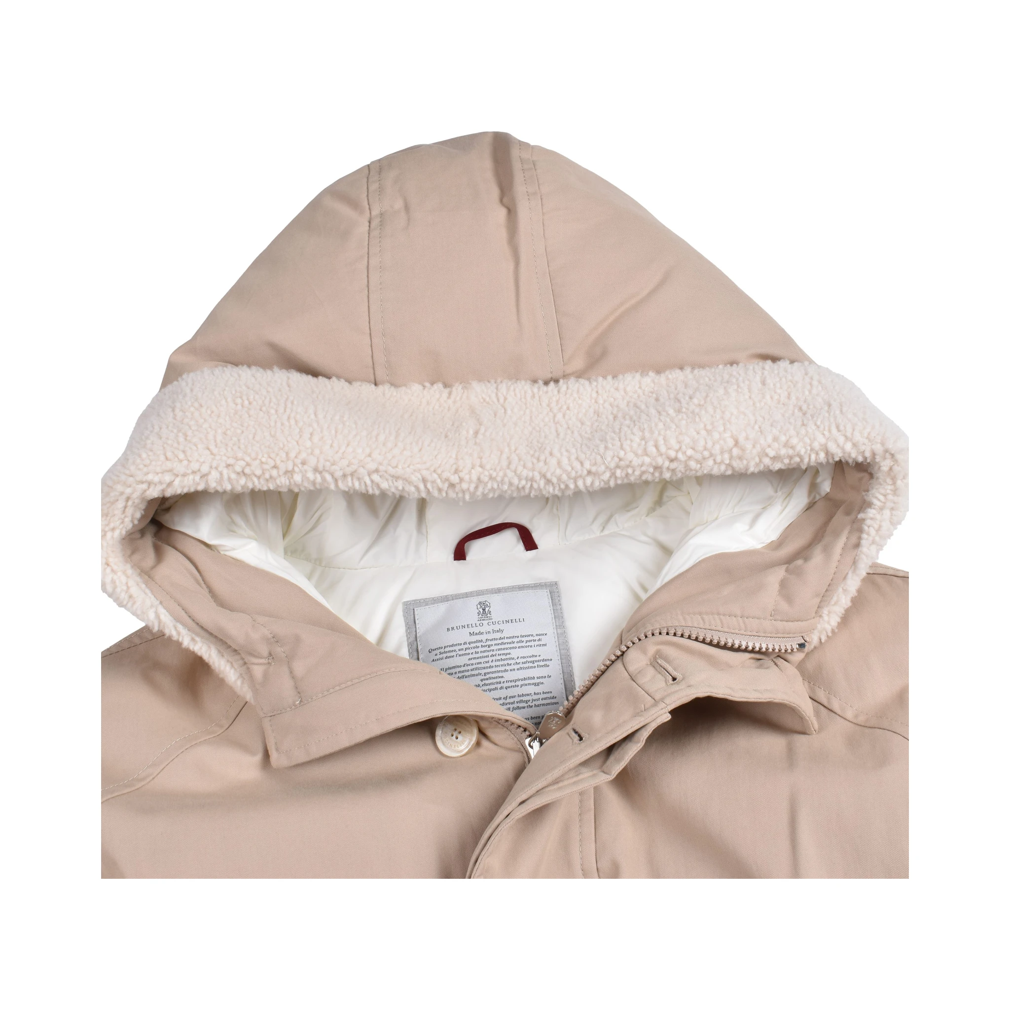 Beige Cotton Full-Length Jacket