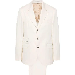 Beige Cotton Two-Piece Suit