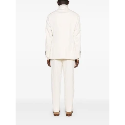 Beige Cotton Two-Piece Suit