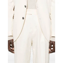 Beige Cotton Two-Piece Suit