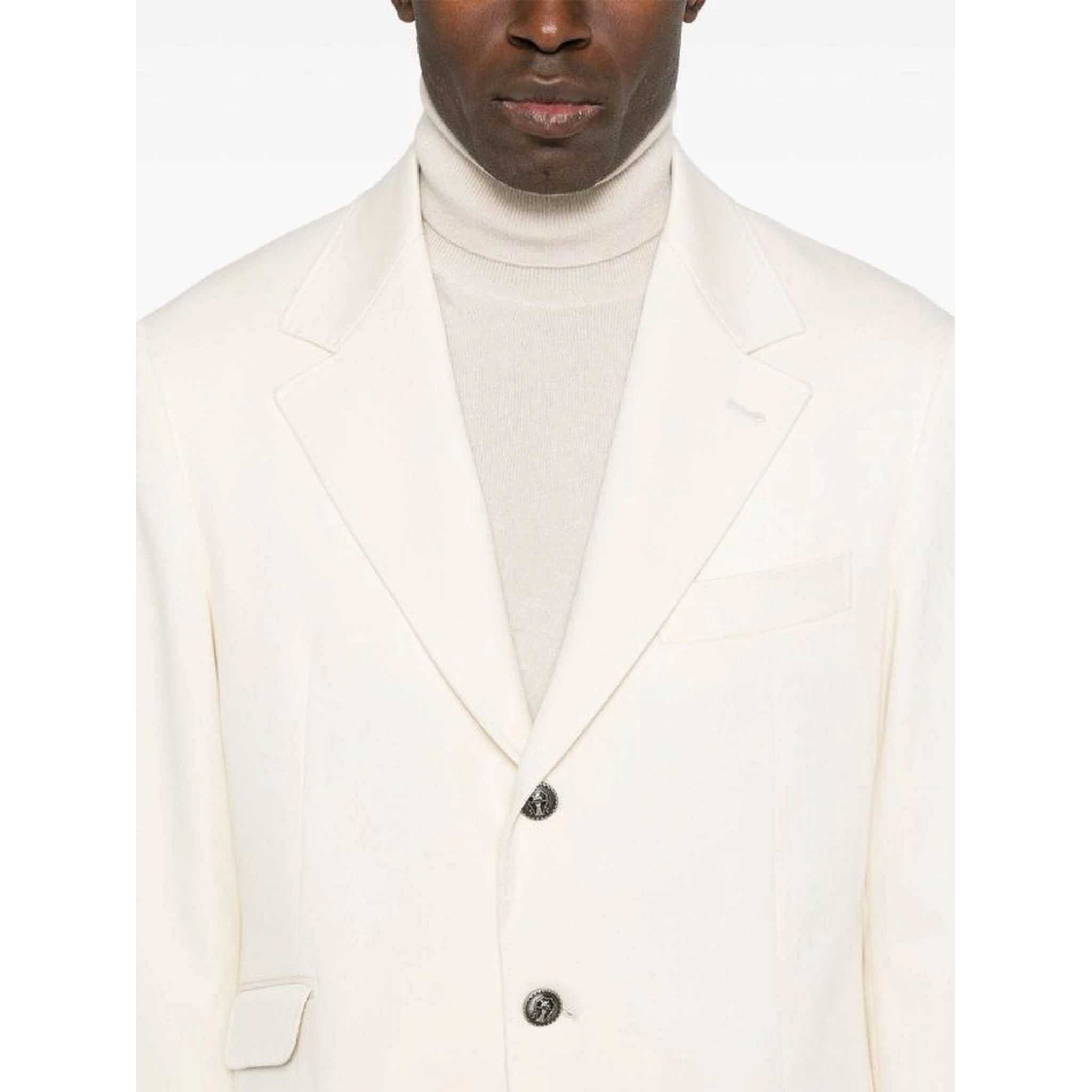 Beige Cotton Two-Piece Suit