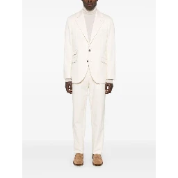 Beige Cotton Two-Piece Suit