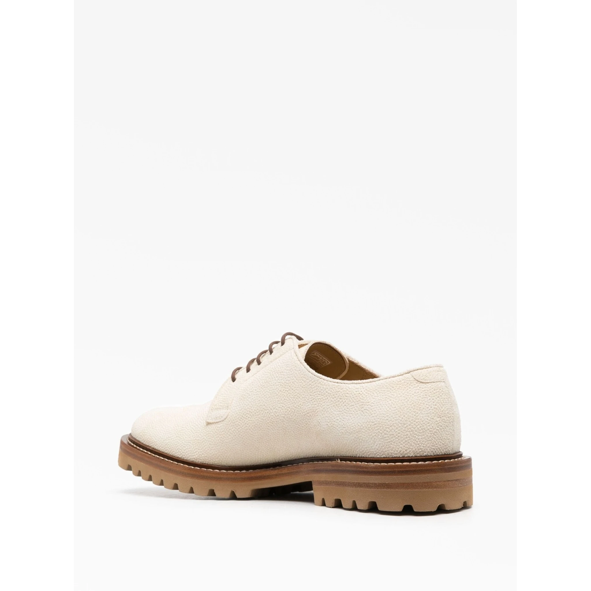 Beige Leather Oxfords And Derbies