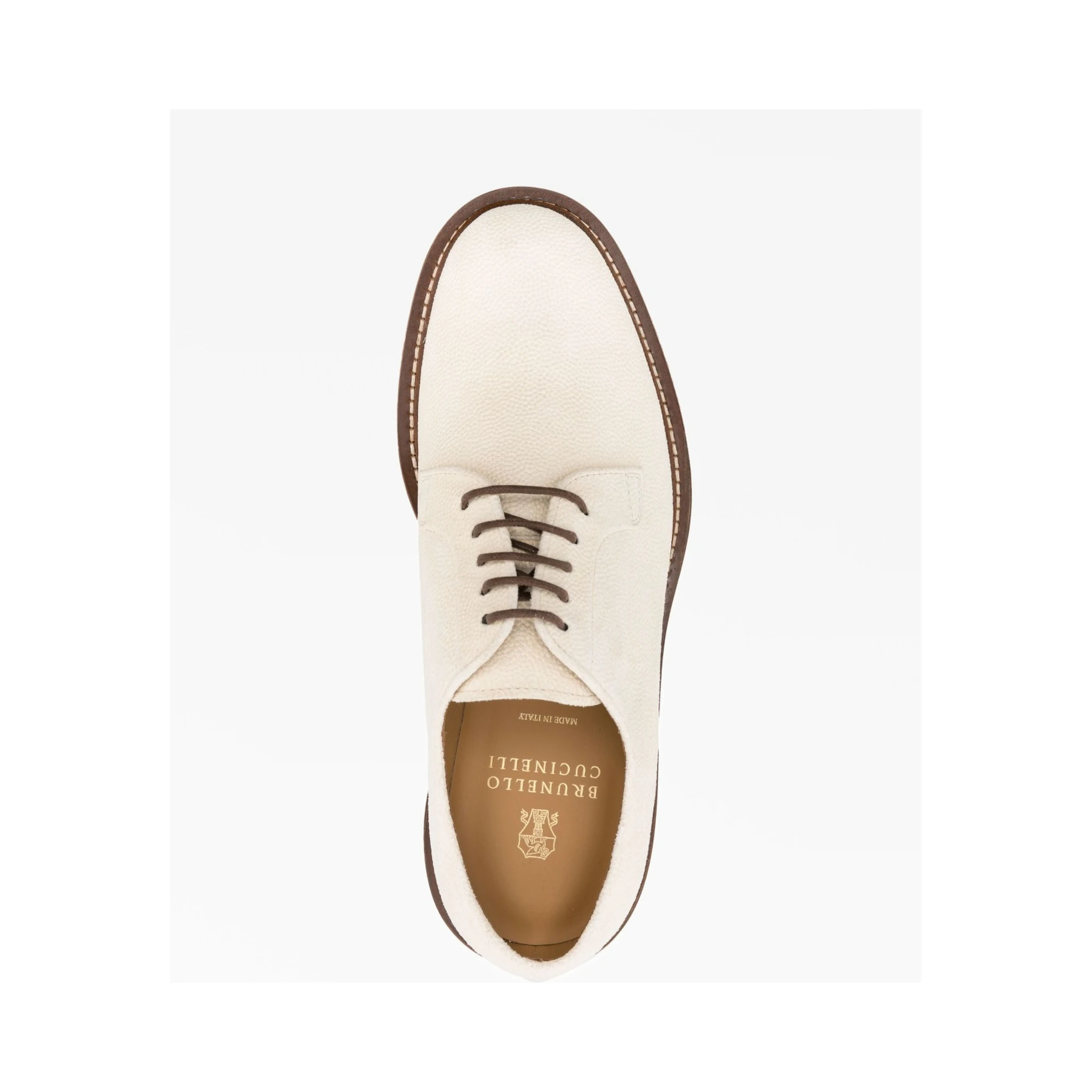 Beige Leather Oxfords And Derbies