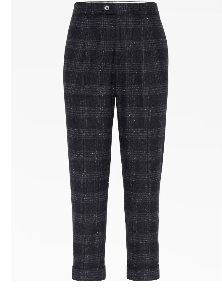Gray Silk Casual Pants