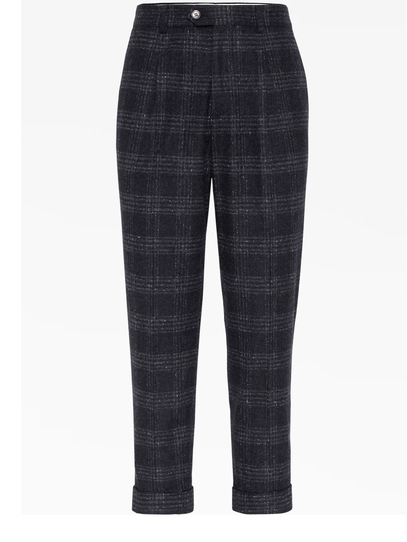 Gray Silk Casual Pants