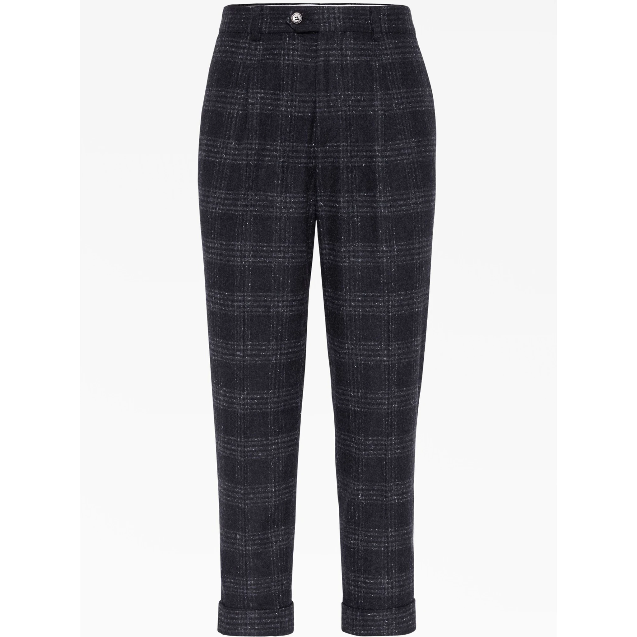 Gray Silk Casual Pants