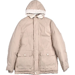 Beige Cotton Full-Length Jacket