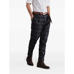 Gray Silk Casual Pants