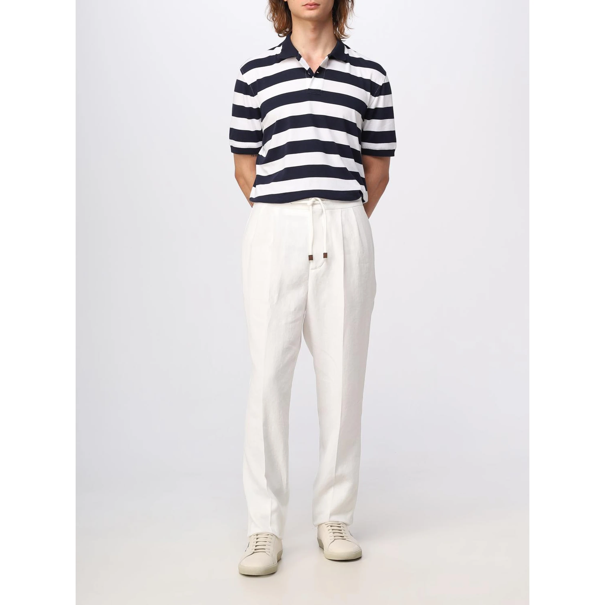 Beige Linen Casual Pants