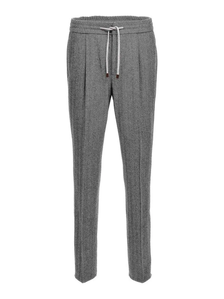 Gray Wool Casual Pants