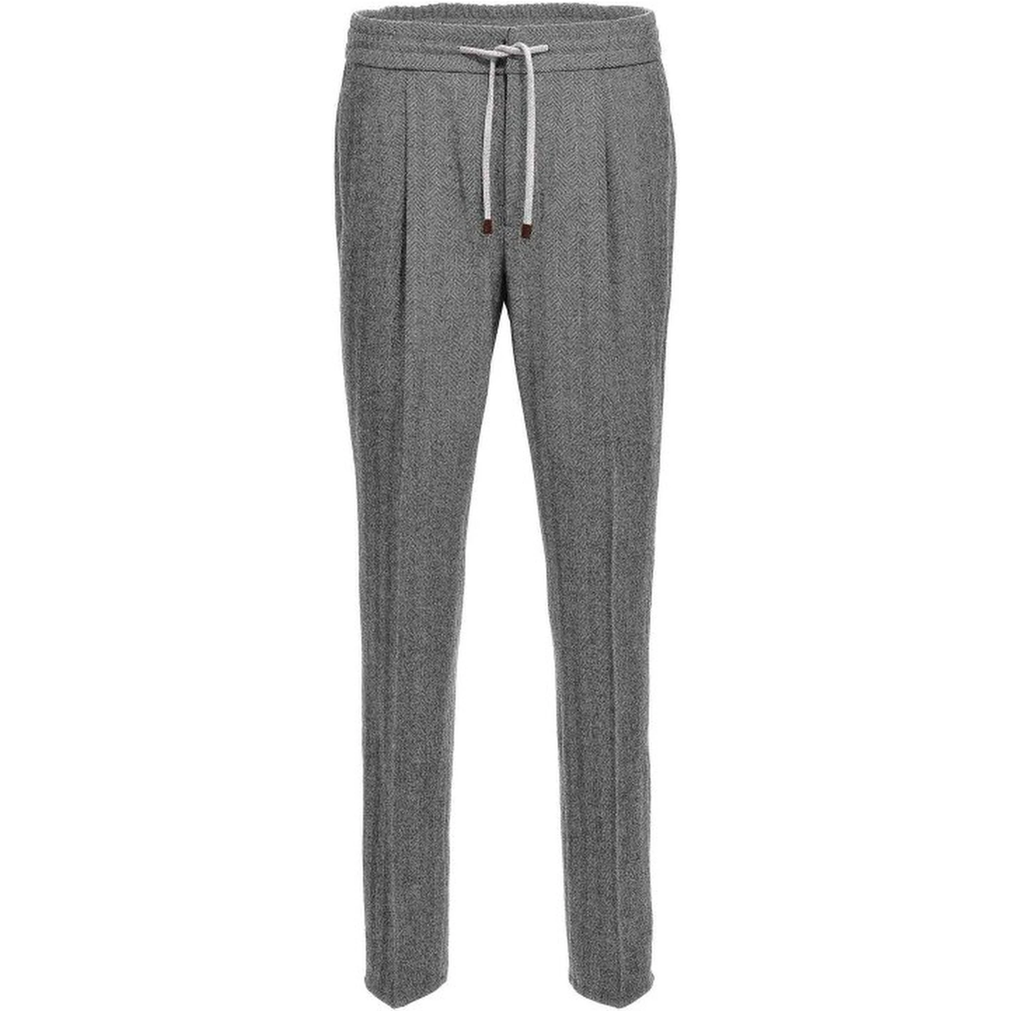 Gray Wool Casual Pants