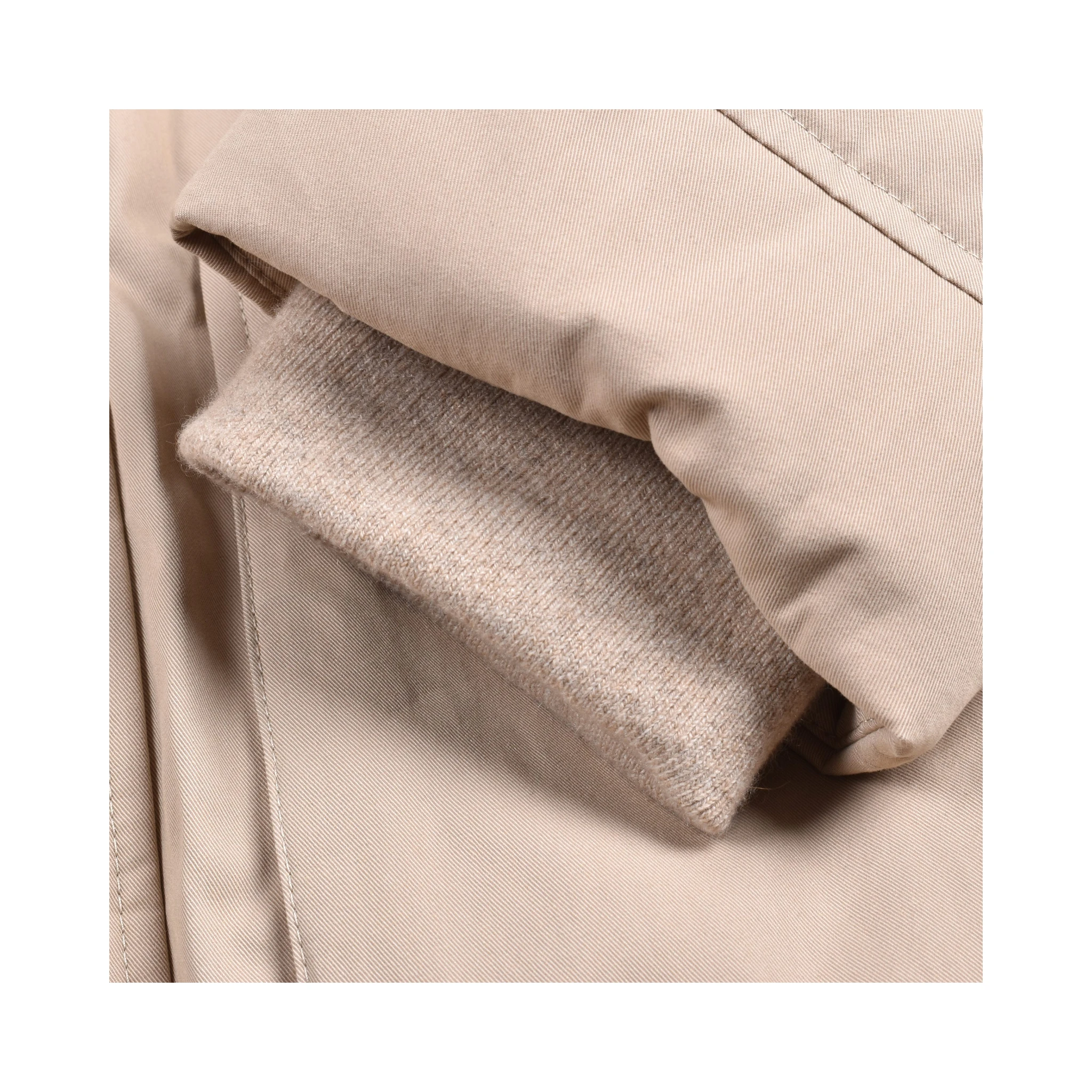 Beige Cotton Full-Length Jacket