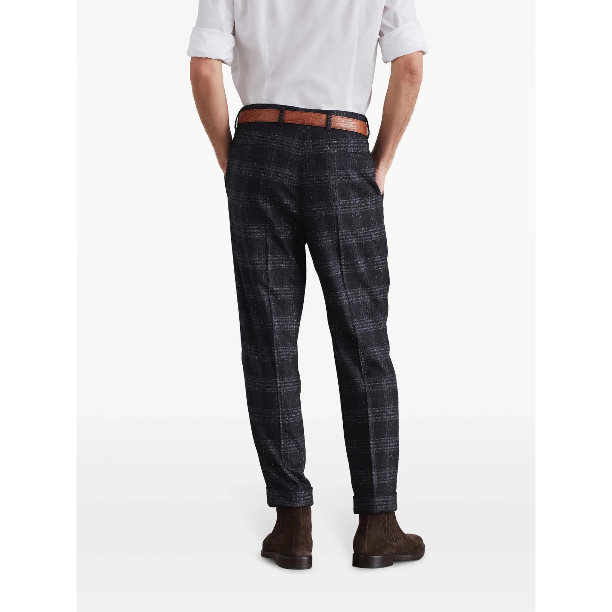 Gray Silk Casual Pants