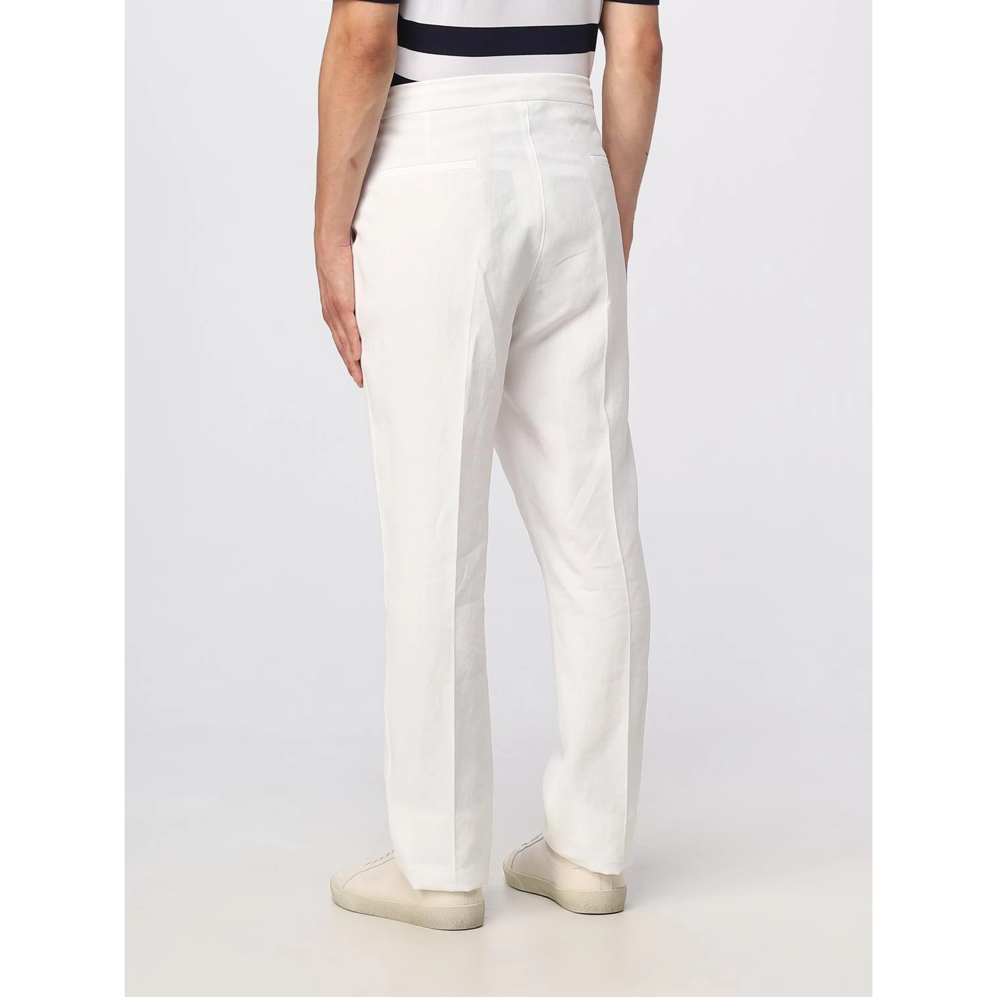 Beige Linen Casual Pants