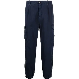 Blue Cotton Cargo Pants