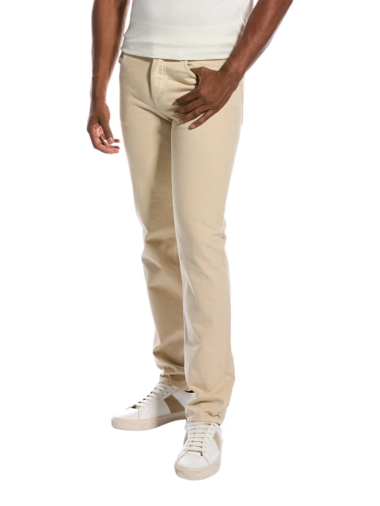 Beige Cotton Casual Pants