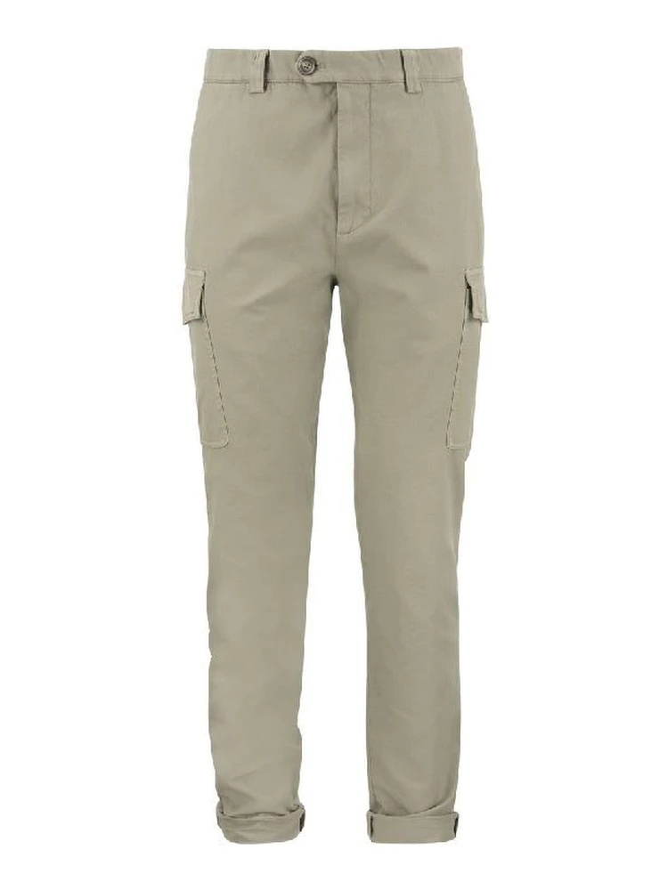 Bicolor Cotton Cargo Pants