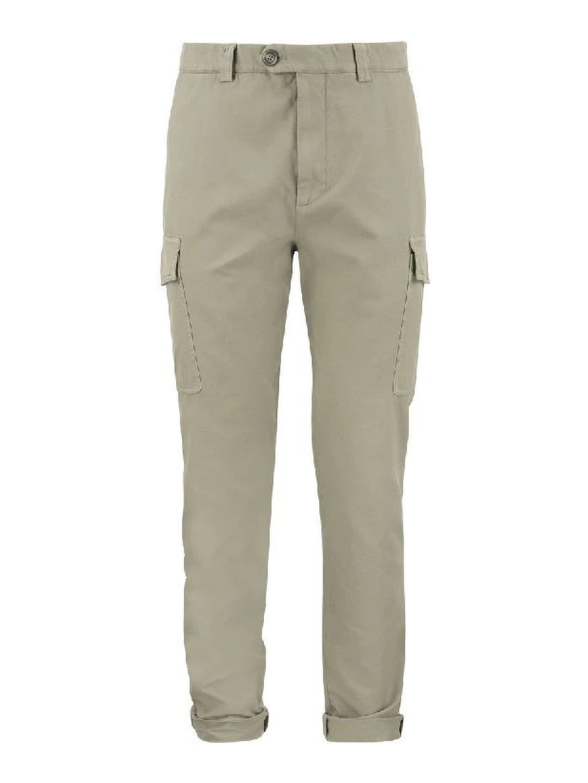 Bicolor Cotton Cargo Pants