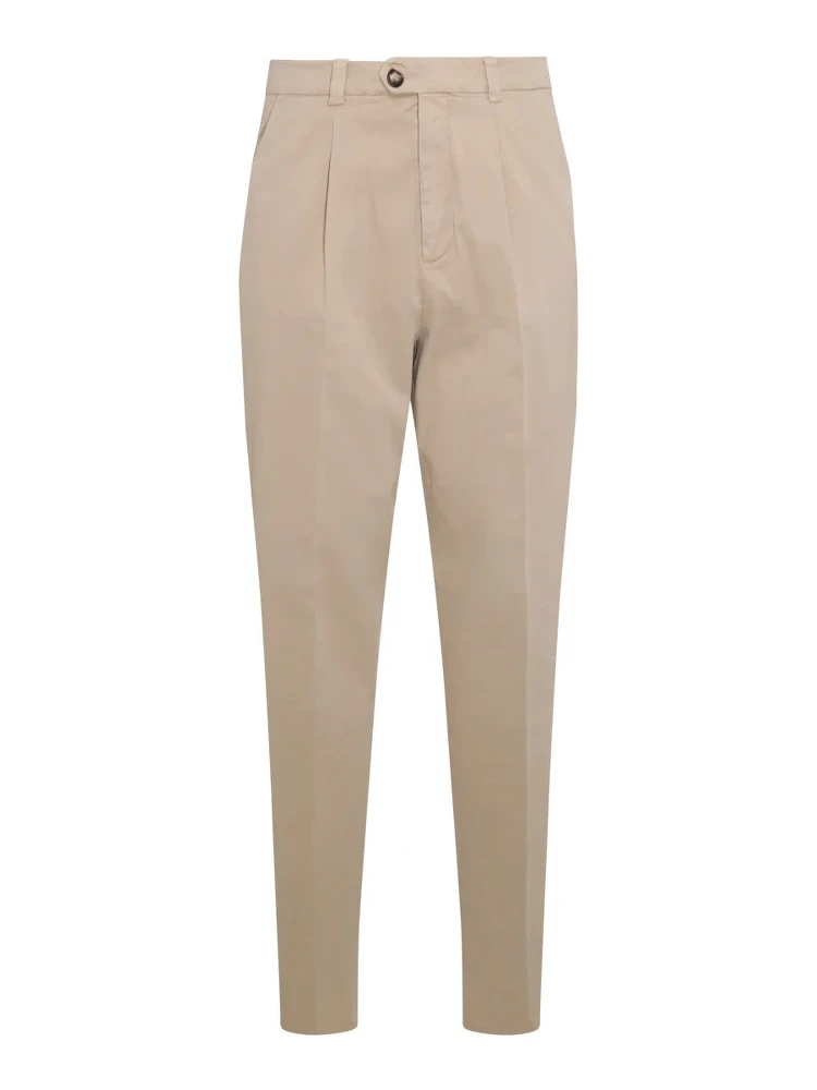 Brown Cotton Casual Pants