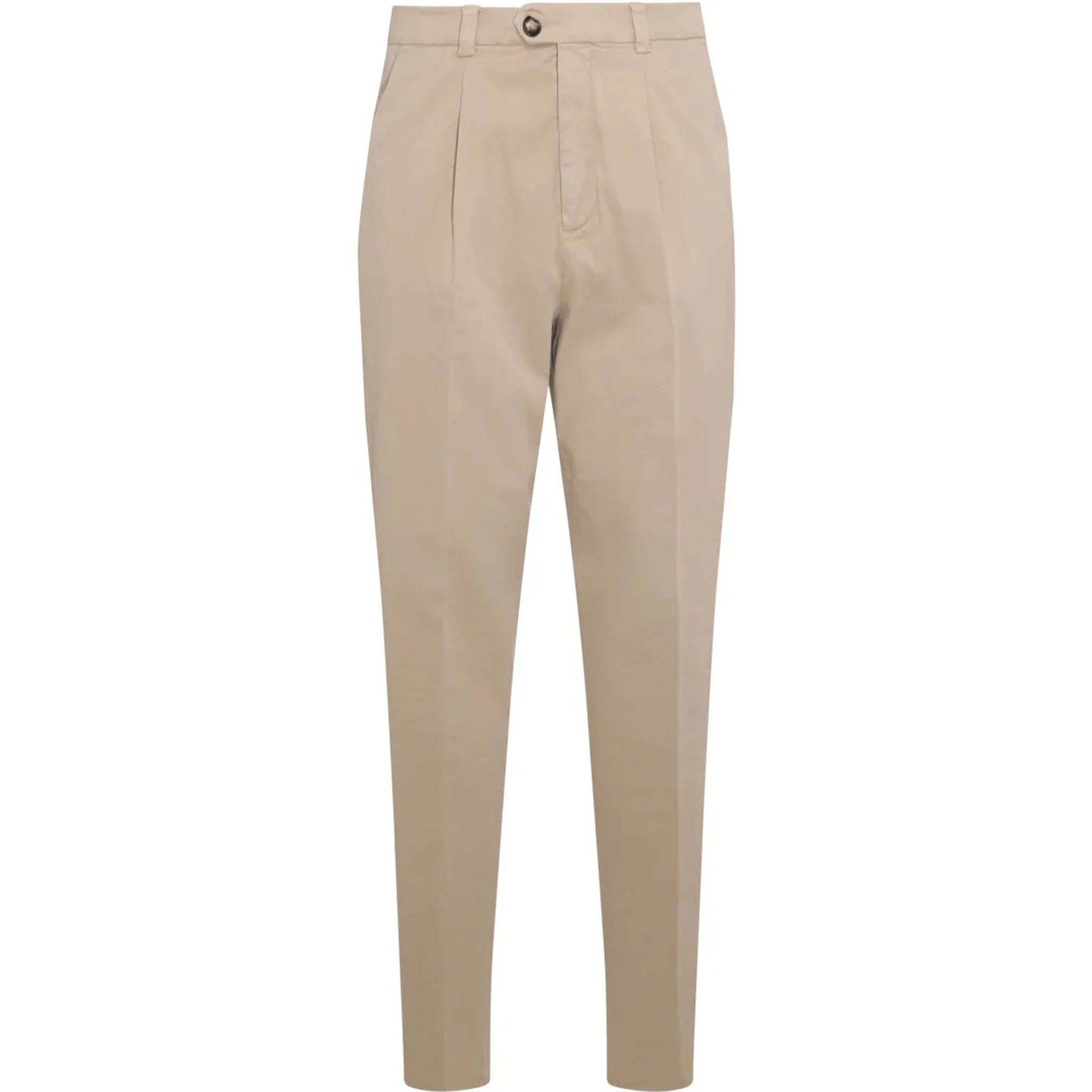 Brown Cotton Casual Pants