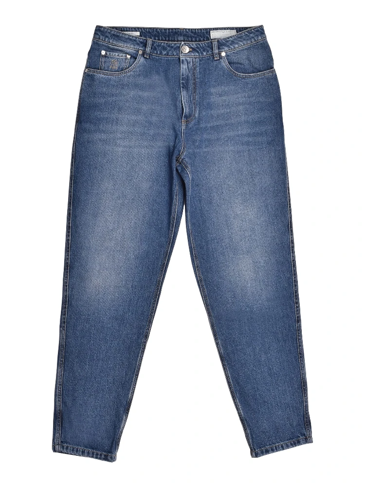Blue Cotton Relaxed Fit Jeans