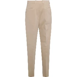 Brown Cotton Casual Pants