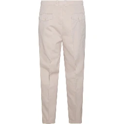 Beige Cotton Casual Pants