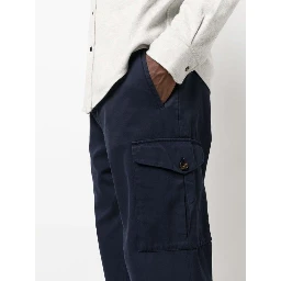 Blue Cotton Cargo Pants