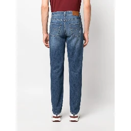 بنطلون جينز أزرق قطني بقصة مستقيمة