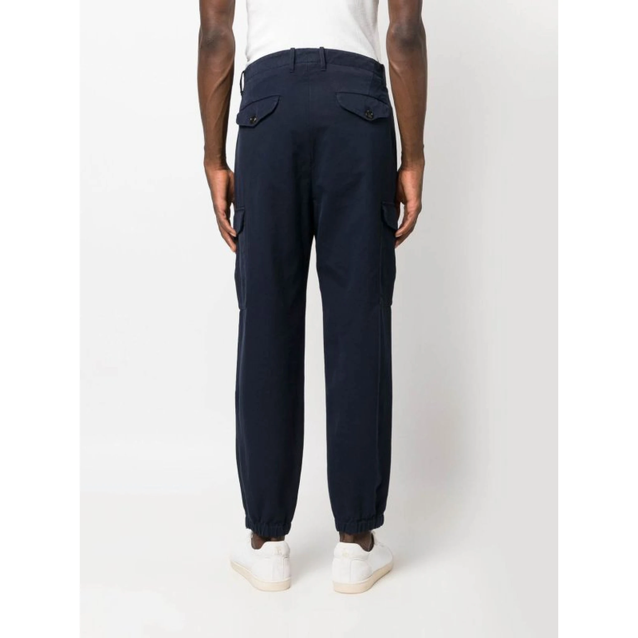 Blue Cotton Cargo Pants