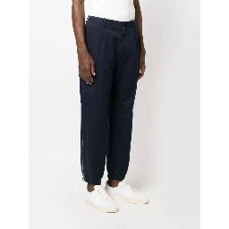 Blue Cotton Cargo Pants