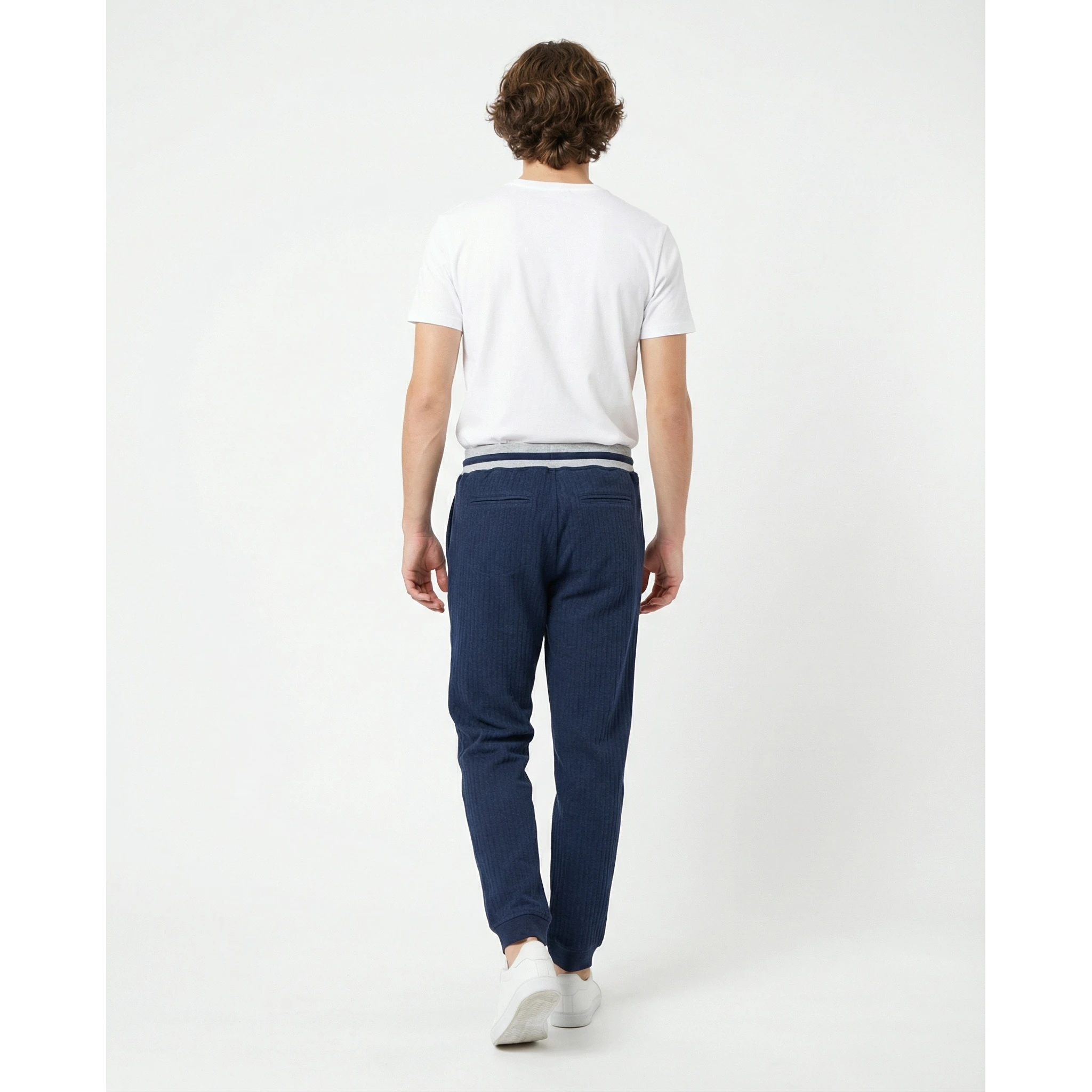 Blue Cotton Joggers (Workout Pants)