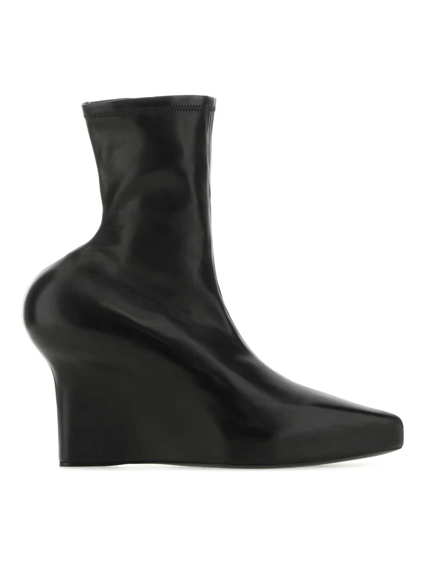 Black Fibres Ankle Boots