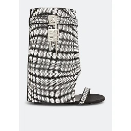 Silver Fibres Stiletto Heel Sandals