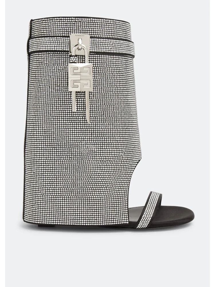 Silver Fibres Stiletto Heel Sandals