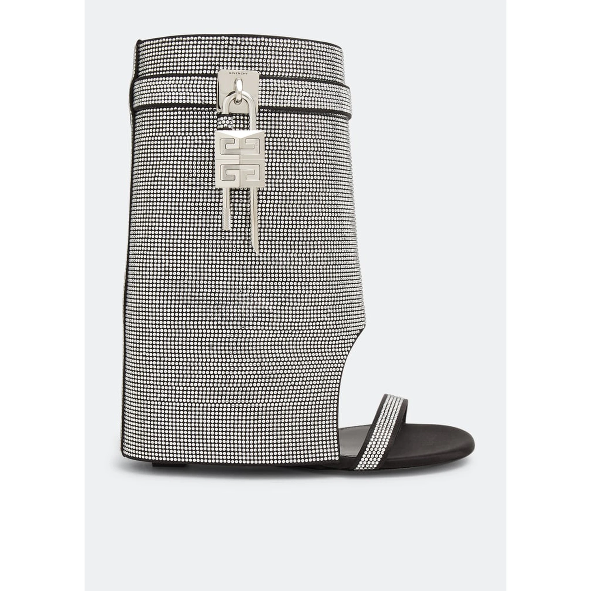 Silver Fibres Stiletto Heel Sandals