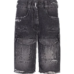 Black Fibres Cargo Shorts
