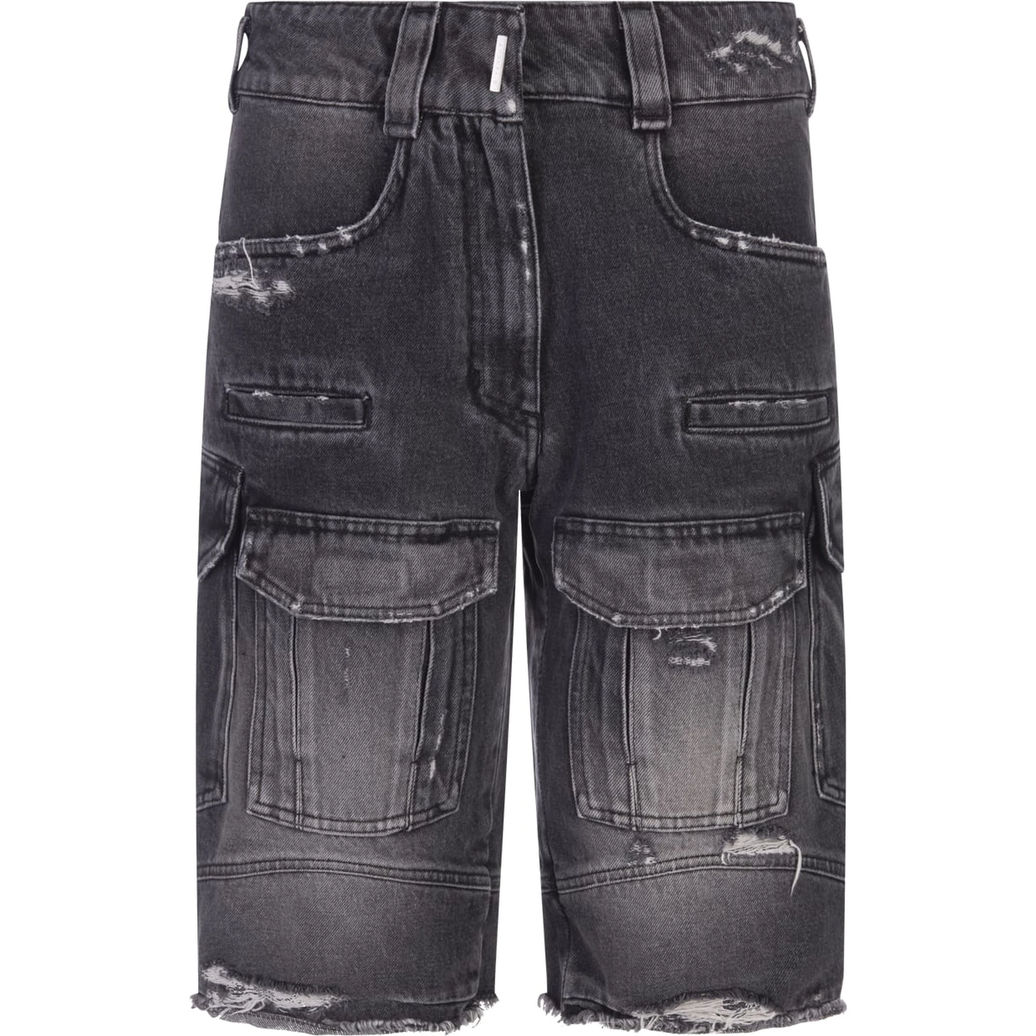 Black Fibres Cargo Shorts