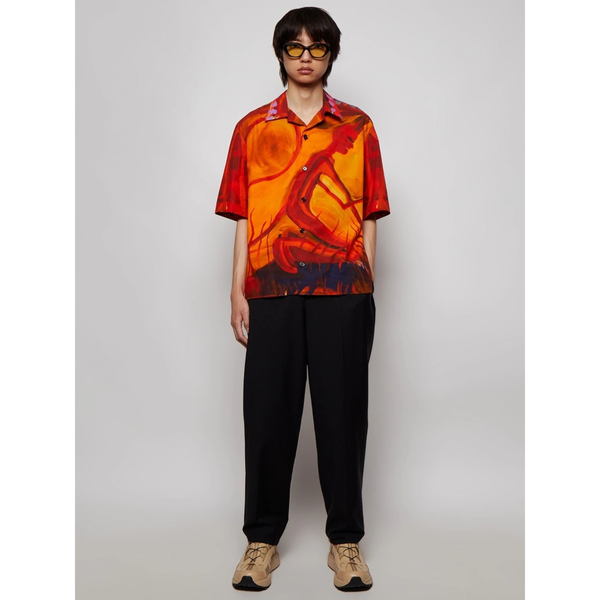 Orange Fibres Pattern Shirt