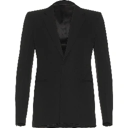 Black Fibres Jackets And Coat