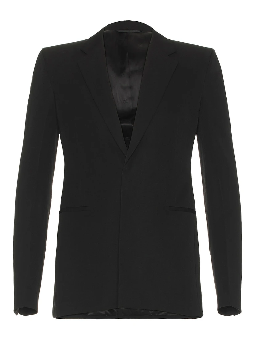 Black Fibres Jackets And Coat