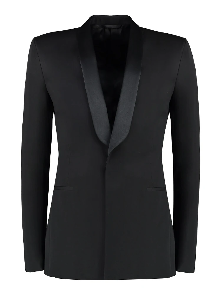 Black Fibres Jackets And Coat