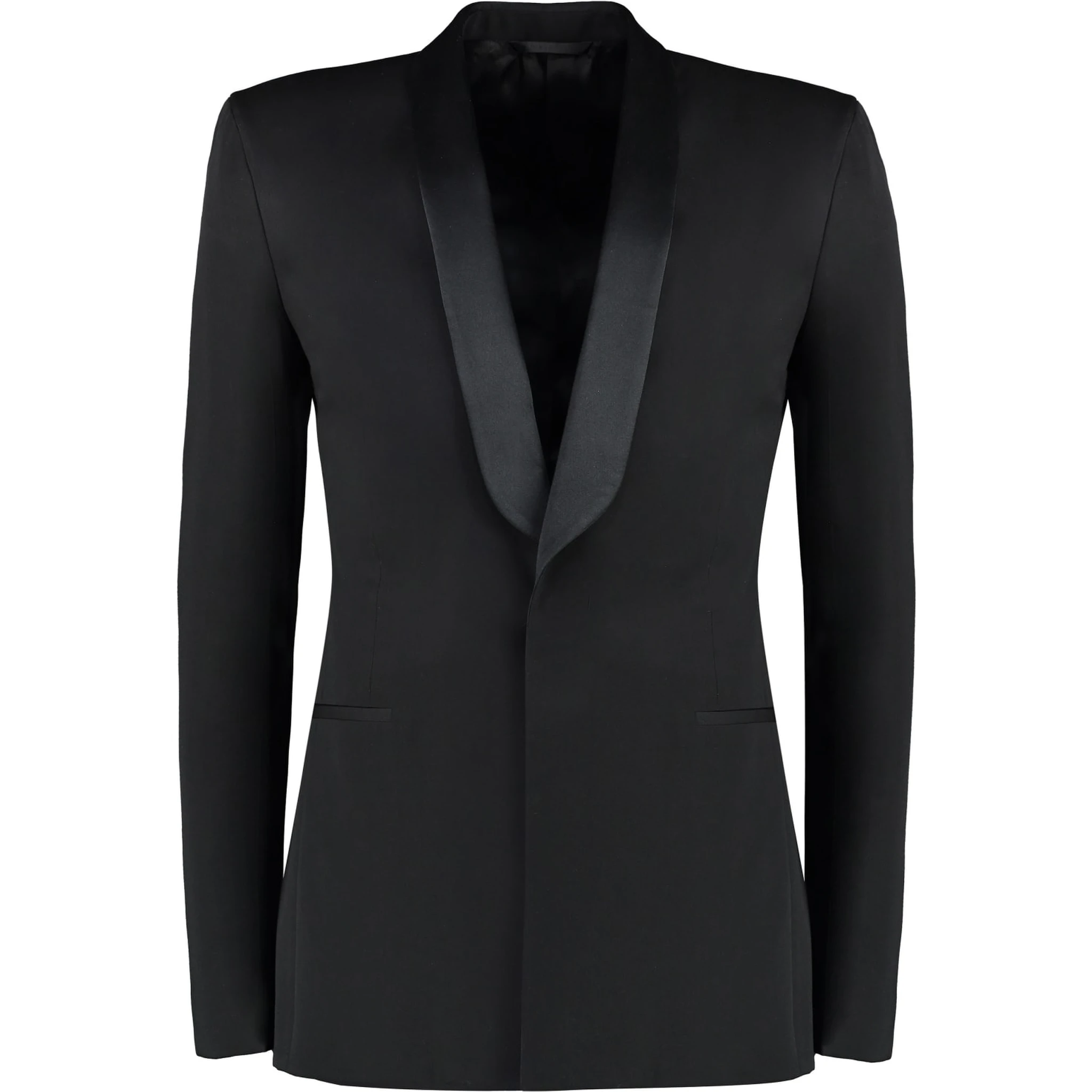 Black Fibres Jackets And Coat