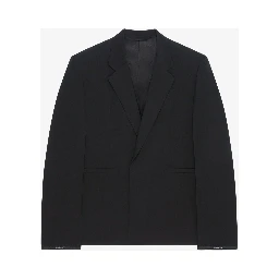 Black Fibres Jackets And Coat