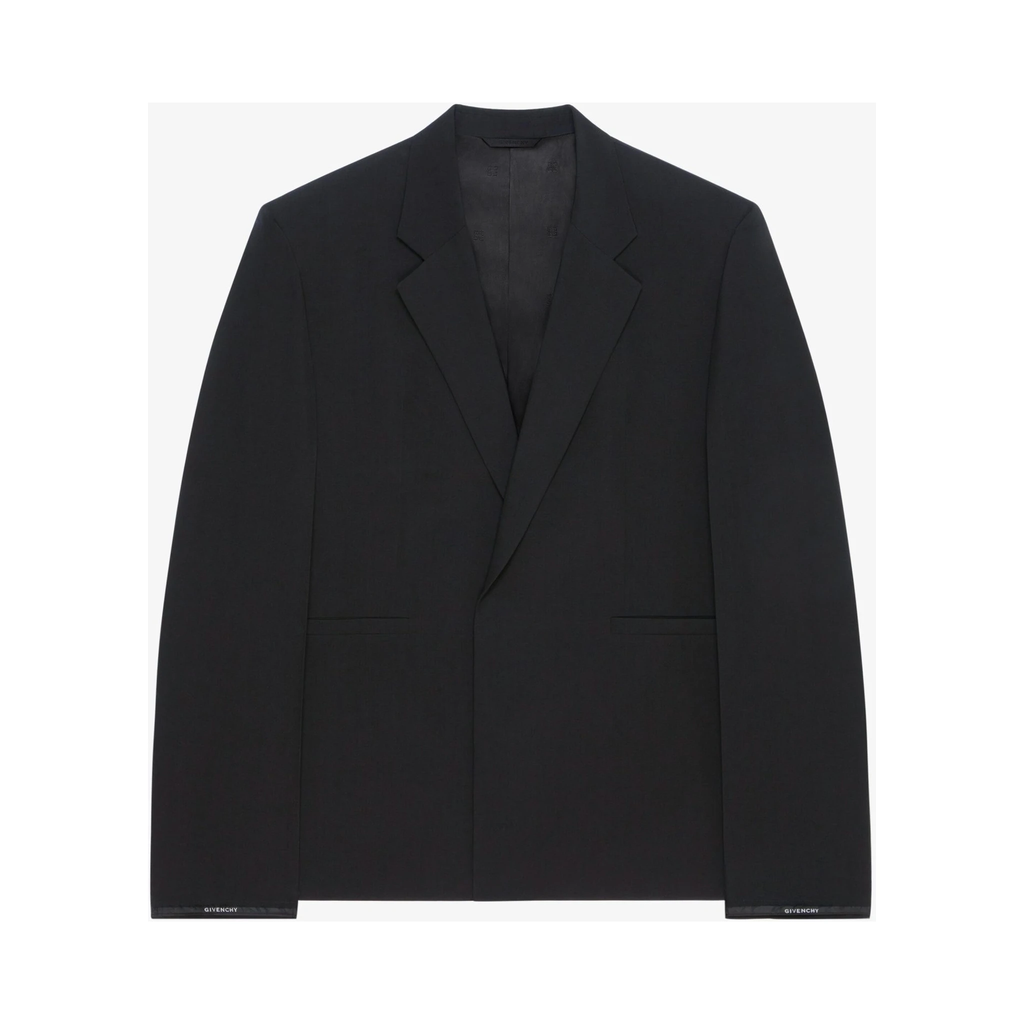 Black Fibres Jackets And Coat