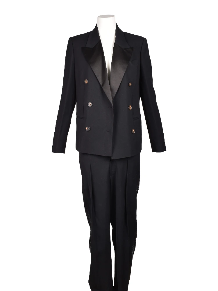 Black Viscose Two-Piece Suit