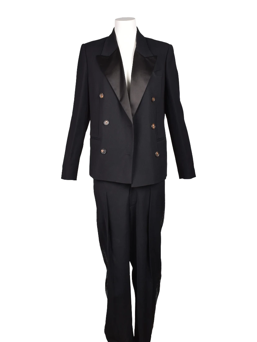 Black Viscose Two-Piece Suit