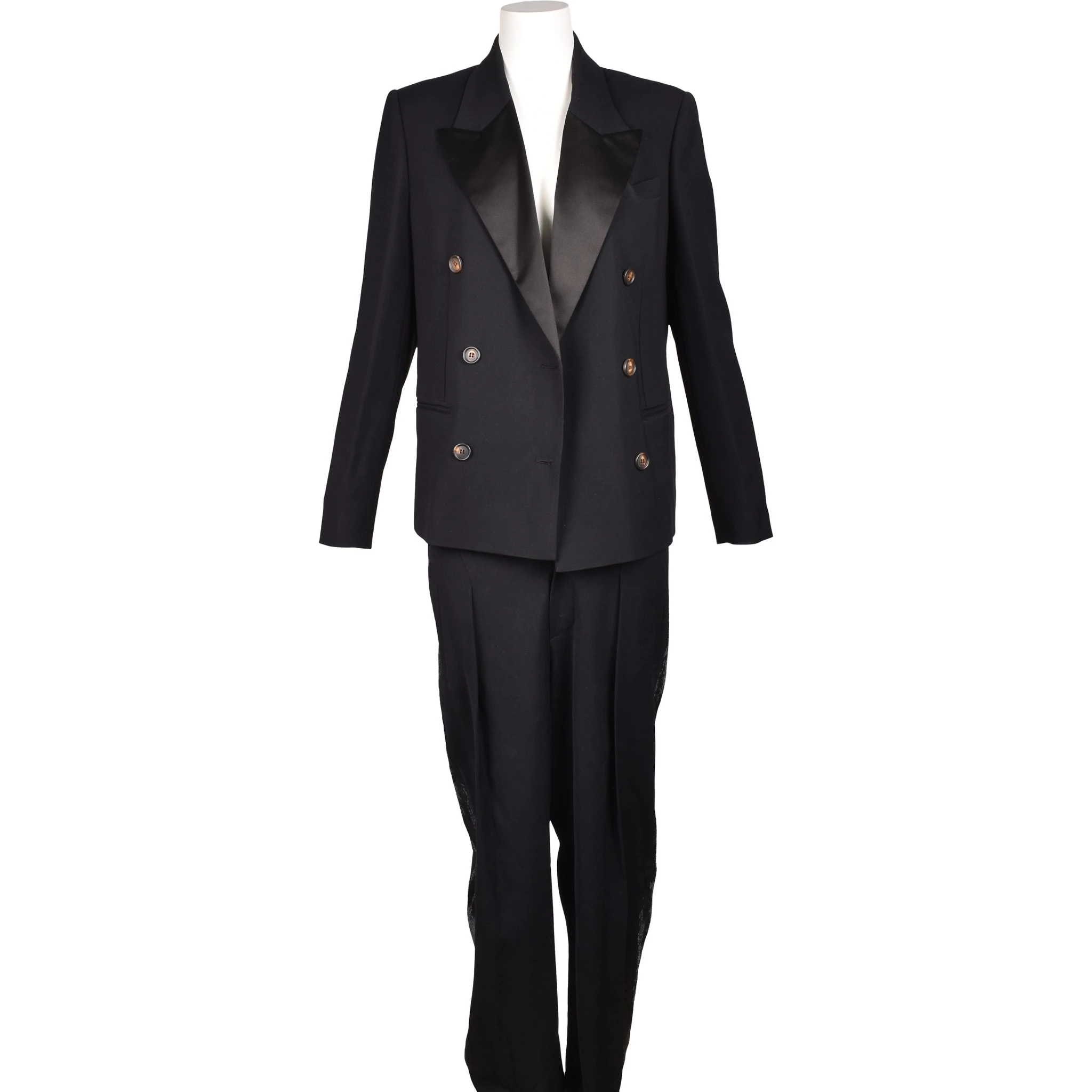 Black Viscose Two-Piece Suit